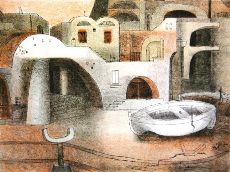 Barche (Boats) - Litografia (Litograph), 1979, cm. 50x70