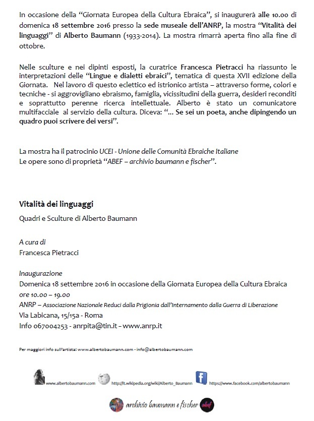 <i>Vitalità dei linguaggi</i> Personale di Alberto Baumann